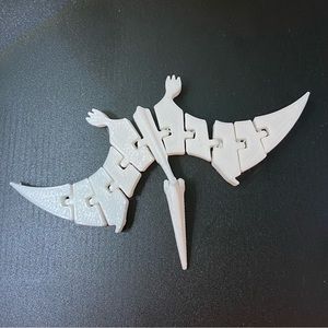 3D printed winter albino baby fidget pterodactyl poly